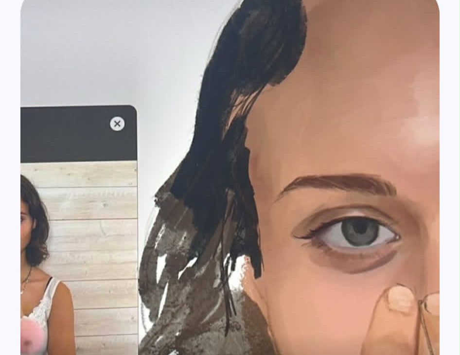 Närbild på en av Ronjas digitala illustrationer under arbete